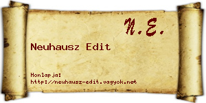 Neuhausz Edit névjegykártya